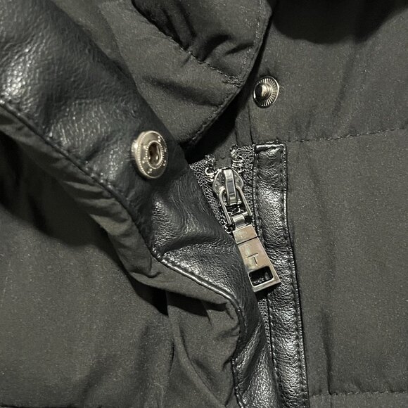 Tahari Womens Belted Puffer Coat Size M Black Asymmetrical Long Apres Ski Winter - Picture 5 of 11